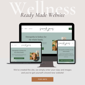 Ready made website for health professionals is now available! Simply enter your copy and images and you're good to go!