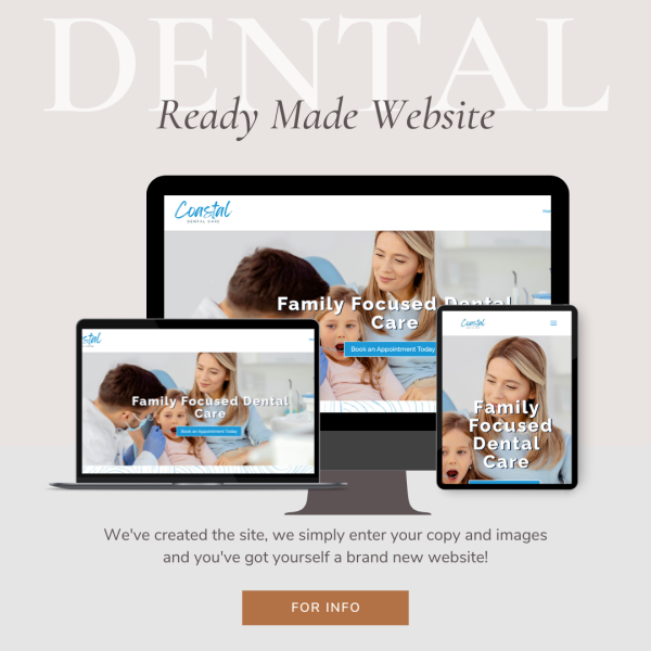 Ready Made website for dentists and other healthcare professionals.